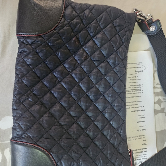 MZ Wallace Black Quilted Crossbody Bag with Silver Zippers - Picture 3 of 7